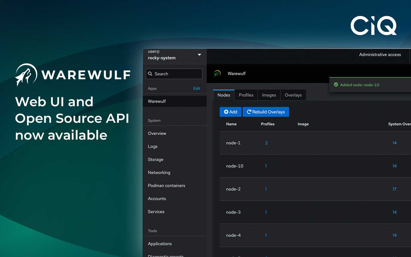 Helping Warewulf shine: a new web interface for cluster management